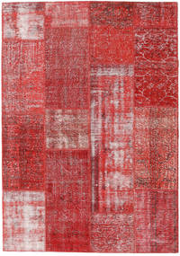 Patchwork Teppich 162X231 Rot Wolle, Türkei Carpetvista
