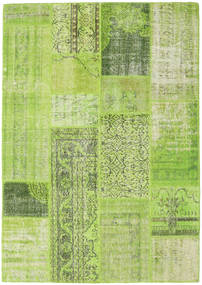 Patchwork Rug 160X228 Green/Light Green Wool, Turkey Carpetvista