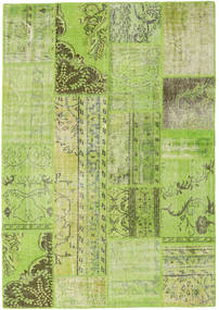 Patchwork Rug 161X231 Green/Light Green Wool, Turkey Carpetvista