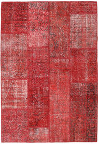 142X208 Tappeto Patchwork Moderno Rosso (Lana, Turchia) Carpetvista