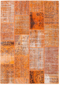  Patchwork Rug 161X230 Wool Orange/Beige Carpetvista