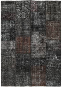  Patchwork Rug 162X231 Wool Dark Grey/Grey Carpetvista