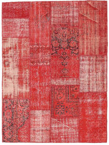 Patchwork Tapete 151X205 Lã Vermelho Pequeno Carpetvista
