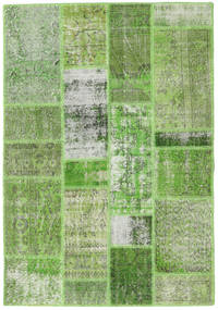 139X202 Patchwork Teppe Moderne Grønn (Ull, Tyrkia) Carpetvista