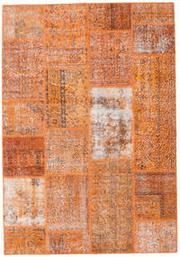  Patchwork Rug 161X232 Wool Orange/Beige Carpetvista