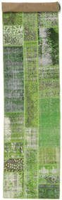  Patchwork Χαλι 82X403 Μαλλινο Πράσινα Μικρό Carpetvista
