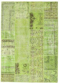 Patchwork Rug 161X230 Green/Light Green Wool, Turkey Carpetvista