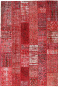 202X300 Tapete Patchwork Moderno Vermelho (Lã, Turquia) Carpetvista