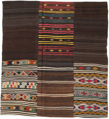 絨毯 キリム パッチワーク 208X226 正方形 茶色/ベージュ (ウール, トルコ)
