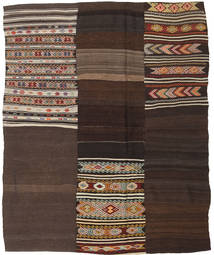 Kilim Patchwork Rug 198X239 Brown/Orange Wool, Turkey Carpetvista