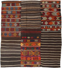 絨毯 キリム パッチワーク 195X222 茶色/レッド (ウール, トルコ)