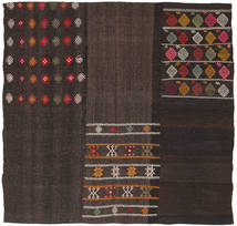 203X207 Kilim Patchwork Rug Modern Square Brown (Wool, Turkey) Carpetvista