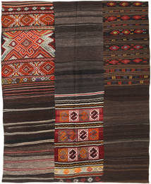Kilim Patchwork Rug 207X239 Brown/Dark Red Wool, Turkey Carpetvista