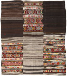 Kilim Patchwork Rug 214X250 Brown/Beige Wool, Turkey Carpetvista