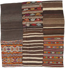 185X197 Kilim Patchwork Rug Modern Square Brown/Orange (Wool, Turkey) Carpetvista