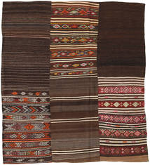 Kilim Patchwork Rug 204X230 Brown/Beige Wool, Turkey Carpetvista