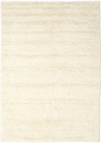  300X400 Plain (Single Colored) Shaggy Rug Large Stick Saggi - Off White Wool