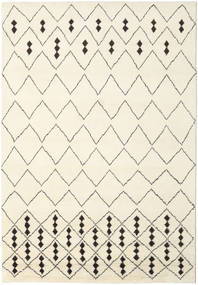  240X340 大 Berber インド 絨毯 - オフホワイト/茶色 ウール