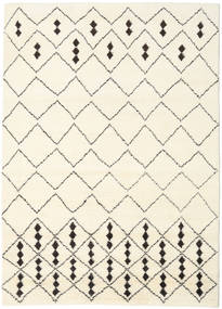 Tapis Berber Indo - Blanc Écru/Marron 210X290 Blanc Écru/Marron (Laine, Inde)