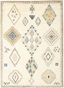  210X290 Berber Indisch Teppich - Naturweiß/Beige Wolle