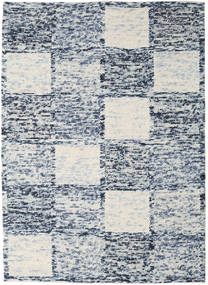 Box Drop Rug - Blue/Off White 210X290 Blue/Off White Wool, India
