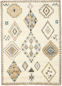  160X230 Berber Indo Tapete - Branco Pérola/Bege Lã