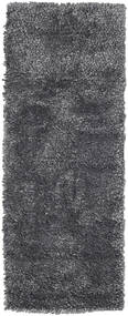  80X200 Plain (Single Colored) Small Stick Saggi Rug - Dark Grey Wool