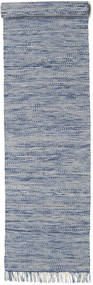 Vilma 80X350 Small Blue Plain (Single Colored) Runner Wool Rug