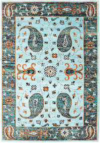 210X290 Vega Sari シルク 絨毯 - ライトブルー 絹