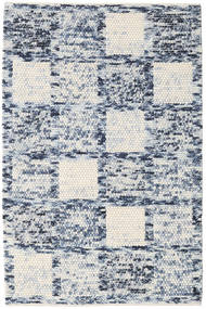 Box Drop Rug - Blue/Off White 120X180 Blue/Off White Wool, India