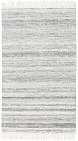  90X150 Plain (Single Colored) Small Diamond Wool Rug - Grey Wool