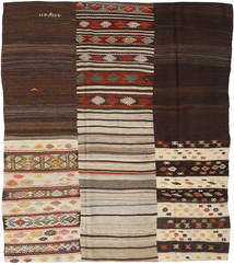 Kilim Patchwork Rug 213X248 Brown/Beige Wool, Turkey Carpetvista