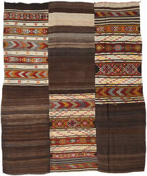 Kilim Patchwork Rug 216X264 Brown/Beige Wool, Turkey Carpetvista