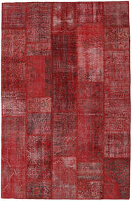 199X303 Alfombra Patchwork Moderna Rojo/Rojo Oscuro (Lana, Turquía) Carpetvista