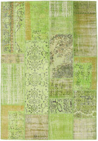 161X233 Tappeto Patchwork Moderno Verde/Verde Chiaro (Lana, Turchia) Carpetvista