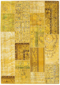 162X230 Patchwork Teppich Moderner Gelb/Orange (Wolle, Türkei) Carpetvista