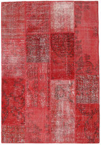162X234 Tapis Patchwork Moderne Rouge (Laine, Turquie) Carpetvista