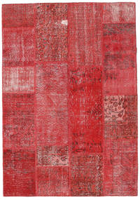 163X233 Tapete Patchwork Moderno Vermelho (Lã, Turquia) Carpetvista