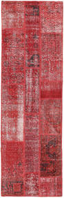 Patchwork Teppich 80X257 Läufer Rot Wolle, Türkei Carpetvista