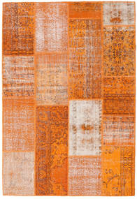 162X237 Patchwork Teppich Moderner Orange/Beige (Wolle, Türkei) Carpetvista