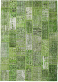 251X351 Tapete Patchwork Moderno Verde Grande (Lã, Turquia) Carpetvista