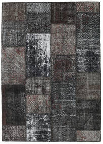 162X229 Patchwork Rug Modern Dark Grey/Grey (Wool, Turkey) Carpetvista