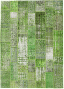 254X348 Tapete Patchwork Moderno Verde Grande (Lã, Turquia) Carpetvista
