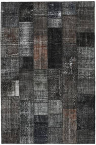  パッチワーク 絨毯 201X303 ウール ダークグレー/グレー Carpetvista