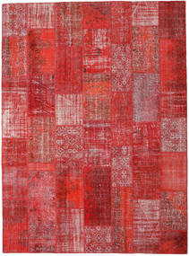 270X367 Patchwork Teppich Moderner Rot Großer (Wolle, Türkei) Carpetvista