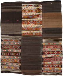 Kilim Patchwork Rug 212X252 Brown/Orange Wool, Turkey Carpetvista