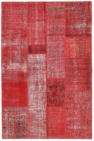  Patchwork Rug 135X203 Wool Red Small Carpetvista
