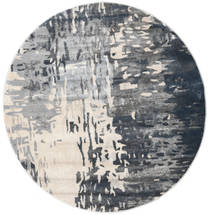   Ø 200 Kaskad Grey/Cream White Round Rug