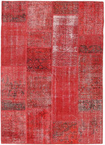 161X226 Tapete Patchwork Moderno Vermelho (Lã, Turquia) Carpetvista