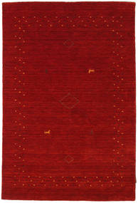 120X180 Loribaf Loom Fine Alfa Tæppe - Rød Moderne Rød (Uld, Indien)